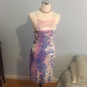 Pink Mermaid Sequin Dress